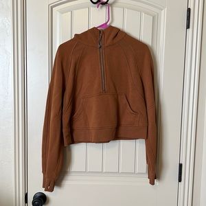 Used Lululemon oversized scuba half zip size xs/s in copper brown